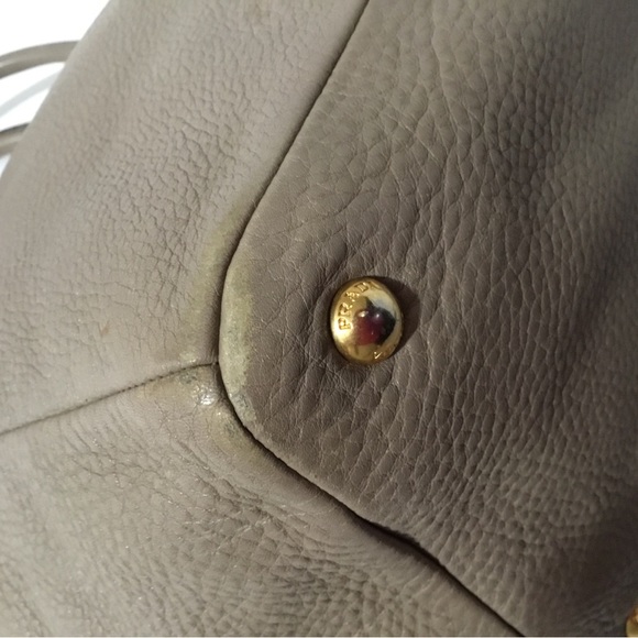 Authentic PRADA Pebbled Leather Tote Bag with Strap - Picture 9 of 16